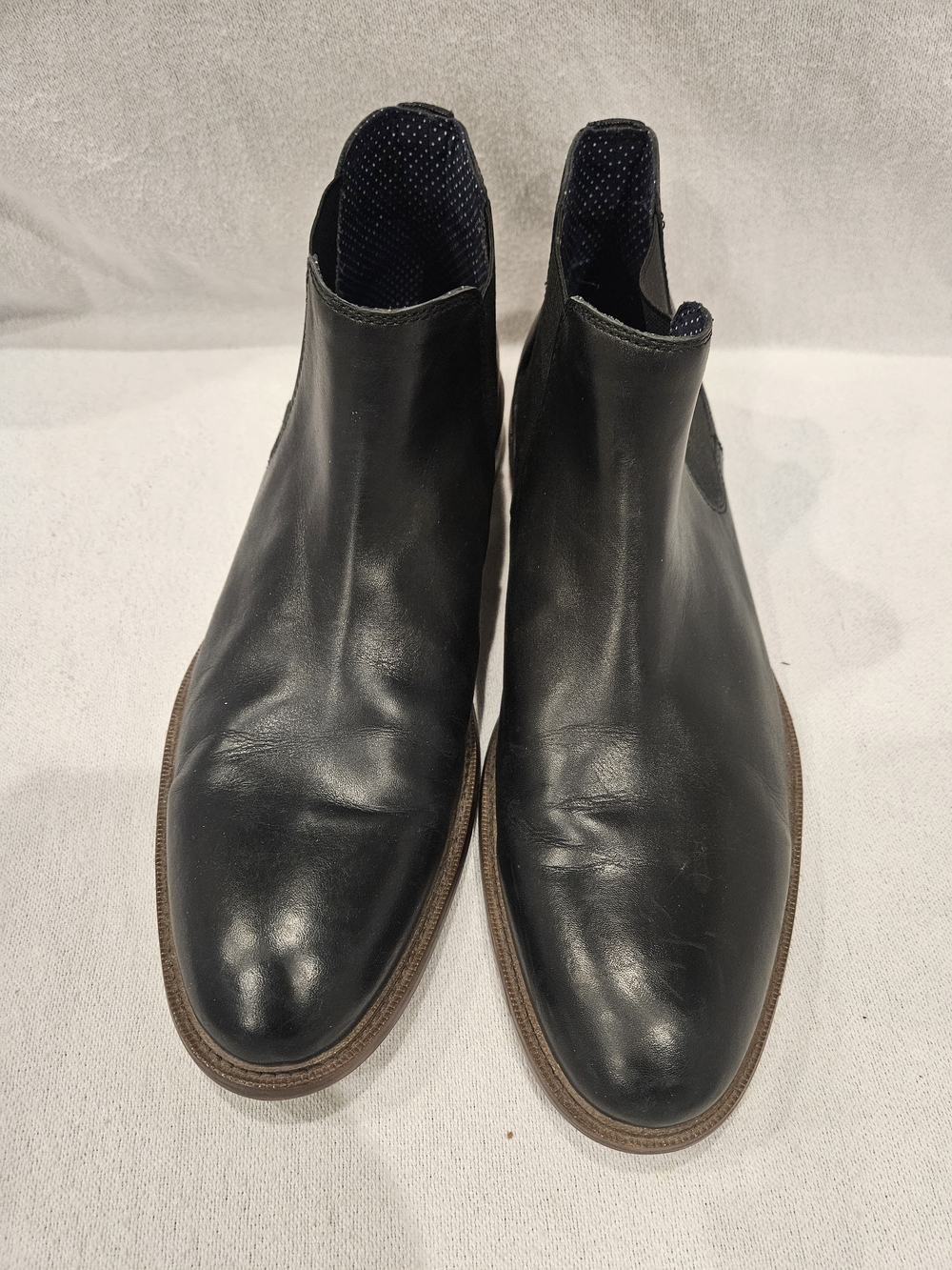 Aston Grey Men’s Black Leather Chelsea Boots 10.5 - Picture 2 of 9